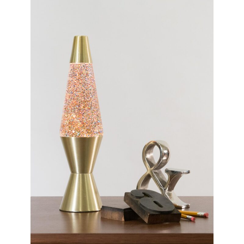 14.5″ LAVA Lamp Rainbow Glitter – Clear/Gold 21310400WB