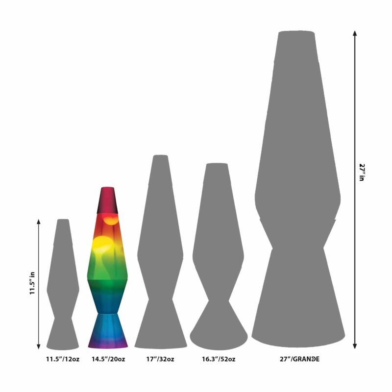 14.5” LAVA Lamp Rainbow – White/Clear/Tricolor 21790400WB