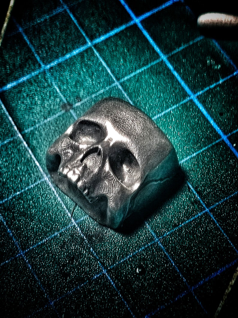Sterling Silver Skull Keycap for Mechanical Keyboards