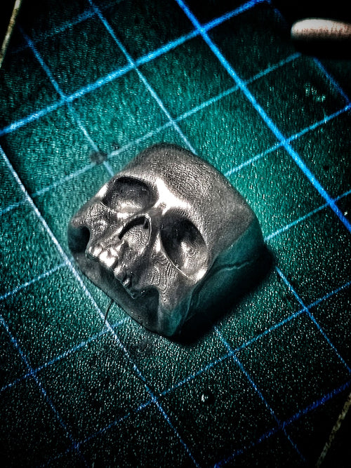 Sterling Silver Skull Keycap for Mechanical Keyboards