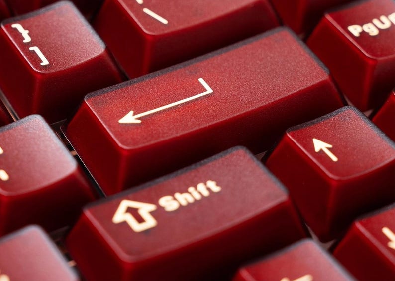 Vintage Red Keycaps Set, Frosted Red Keycaps Set, Cherry Mechanical Keyboard Keycap Set, 120 Artisan Keycaps, Gift for Friend