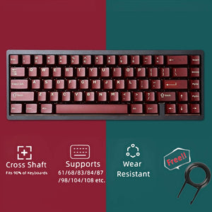 Vintage Red Keycaps Set, Frosted Red Keycaps Set, Cherry Mechanical Keyboard Keycap Set, 120 Artisan Keycaps, Gift for Friend