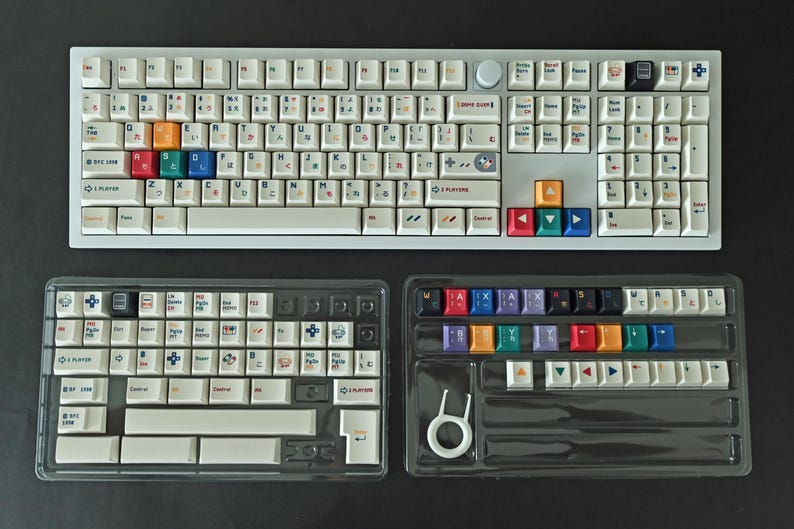 Retro Japanese Video Game Theme Keycap Set: Cherry Profile, PBT