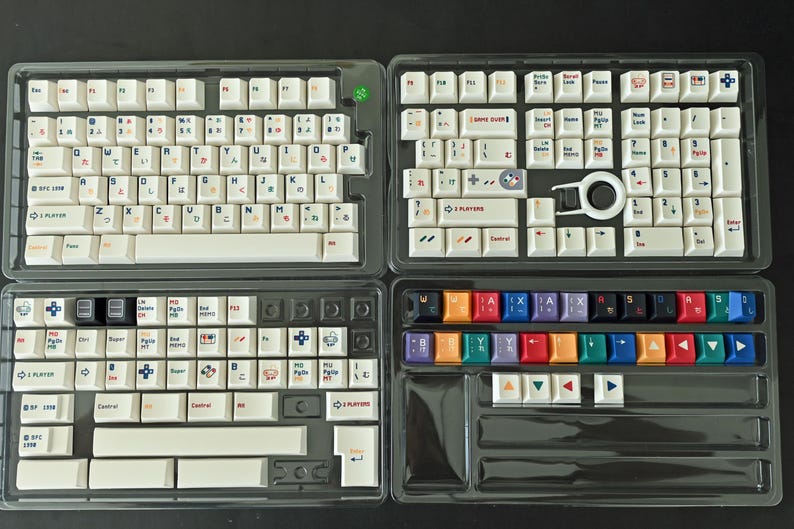 Retro Japanese Video Game Theme Keycap Set: Cherry Profile, PBT
