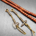 Tibetan Prayer Bead Counters: Cold Iron Inlaid Lima Brass Mala Accessories