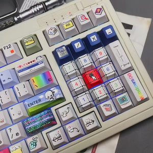 Crazy Win98 Retro Pixel Keycap Set – 126 Keys PBT Cherry Profile – Classic 90s Desktop Neko – Vintage Pixel Style Artisan Keycaps