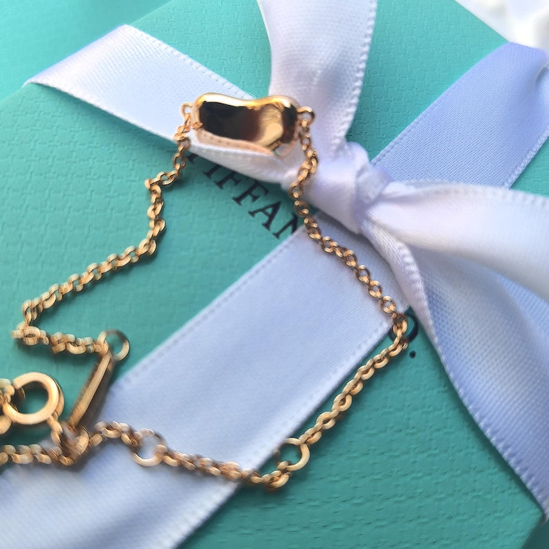 Elsa Peretti Bean Design Bracelet 18K Rose Gold 9mm Vintage Pre-Owned Tiffany Jewelry Cleaned Elegant Jewelry