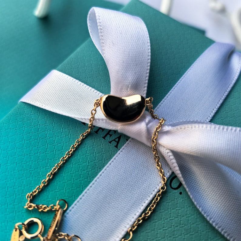 Elsa Peretti Bean Design Bracelet 18K Rose Gold 9mm Vintage Pre-Owned Tiffany Jewelry Cleaned Elegant Jewelry