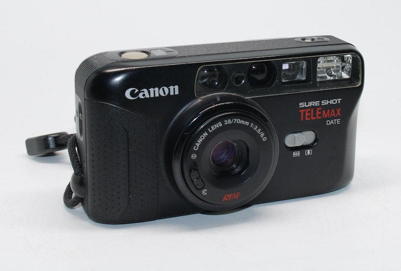 1991 Canon Sure Shot TeleMax Date: 35mm Film Camera with Twin Lens & Case
