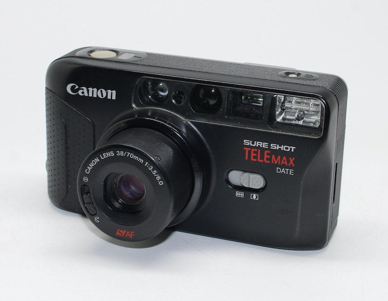 1991 Canon Sure Shot TeleMax Date: 35mm Film Camera with Twin Lens & Case