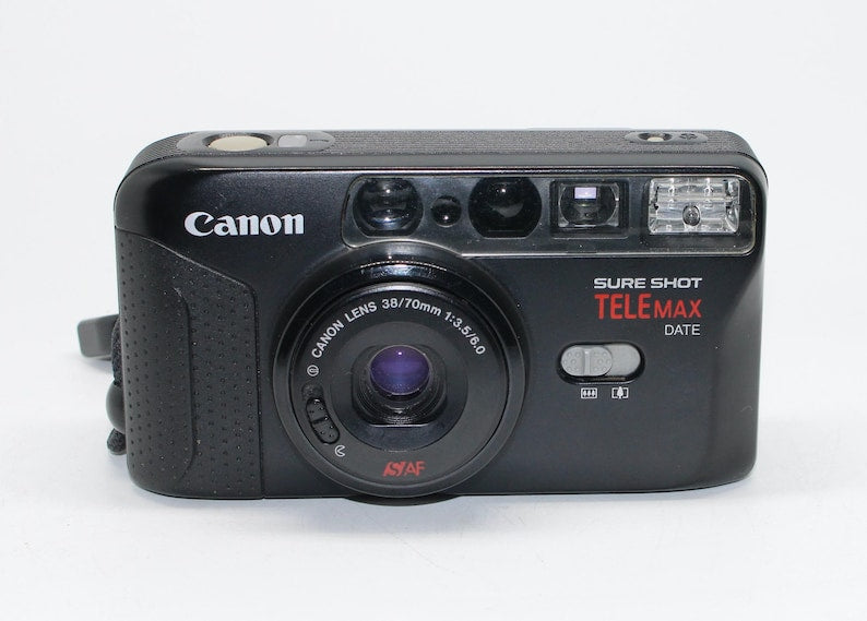 1991 Canon Sure Shot TeleMax Date: 35mm Film Camera with Twin Lens & Case