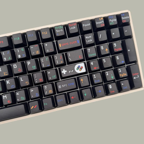 Retro SNES Keycap Set, Dark Theme, Cherry Profile